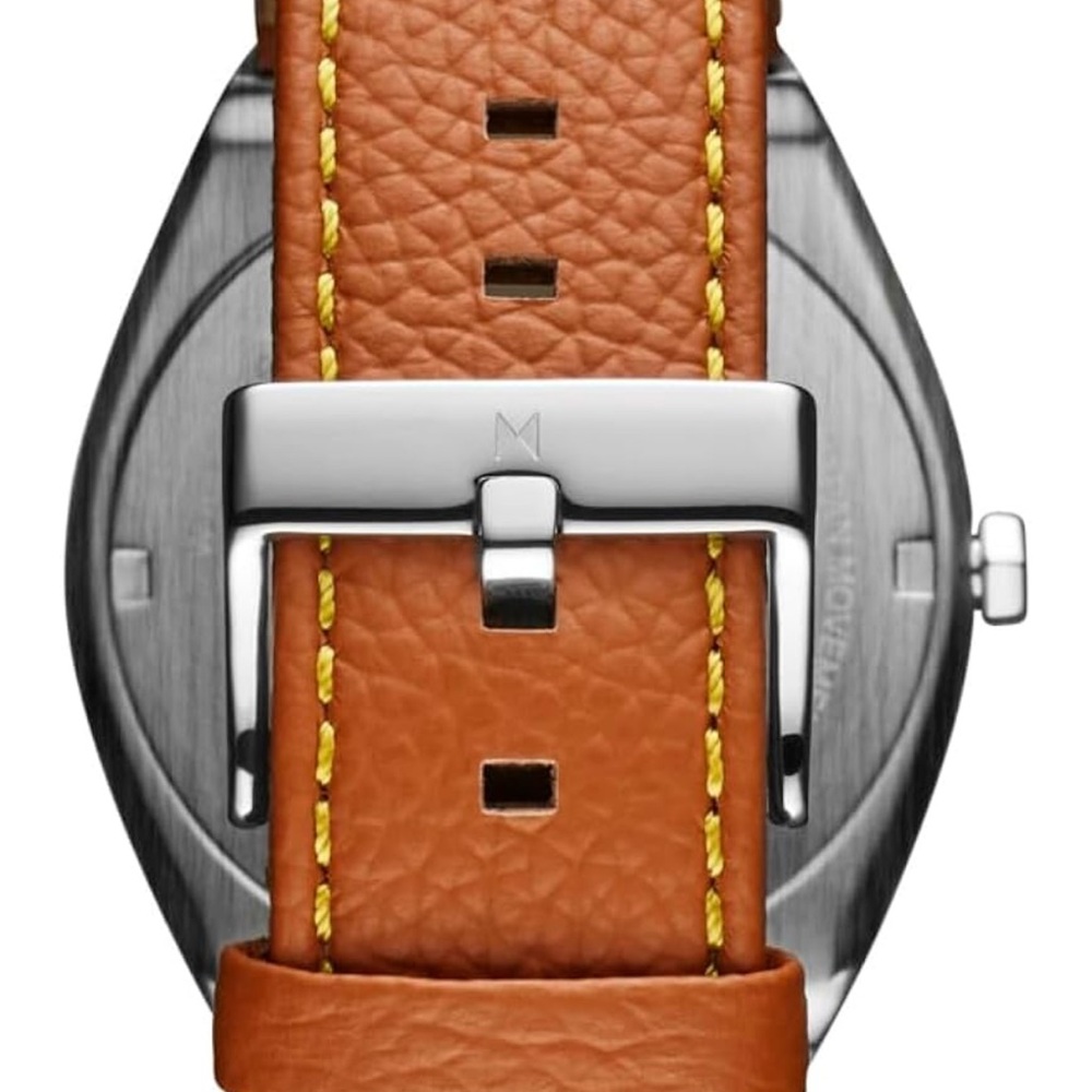 MVMT Tan Leather Watch Strap with Silver Buckle
